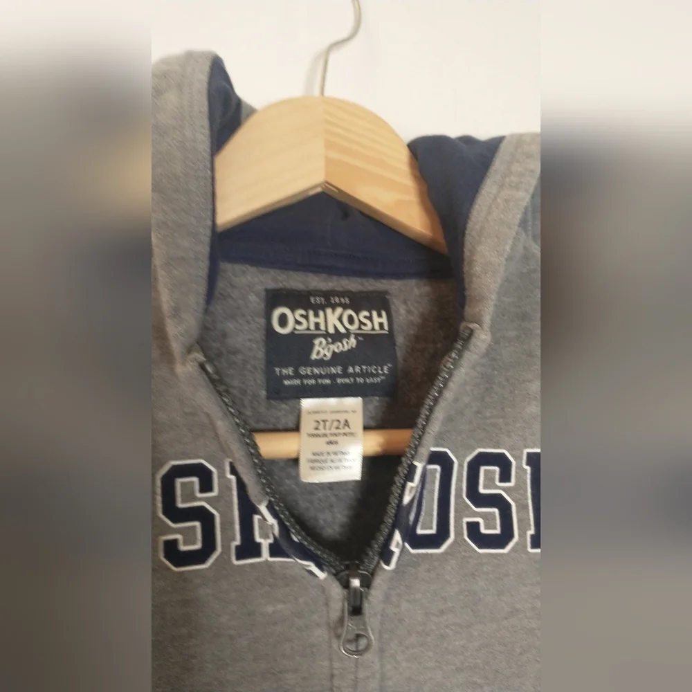 2T OshKosh B'gosh Kids Charcoal Zip-Up Hoodie